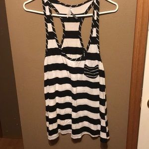 Black and White striped tank
